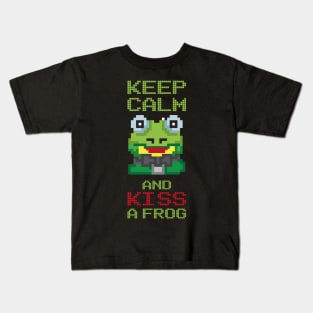 Keep Calm and Kiss a Frog Kiss the Frog Kids T-Shirt